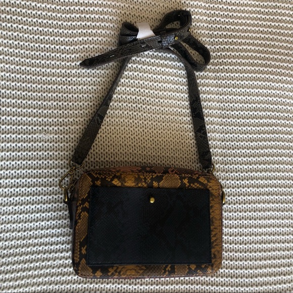 Madewell Transport Camera Bag: Colorblock Snake Embossed Edition